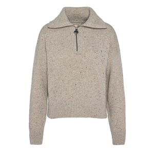 Barbour Womens Lavensdale Half Zip Knitted Jumper Oatmeal