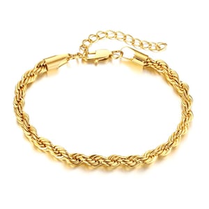 Jeulia Twist High Polished Stainless Steel Men's Bracelet