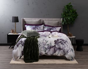 QE Home Divine Duvet Cover, TENCEL™ Lyocell, Floral, White, King