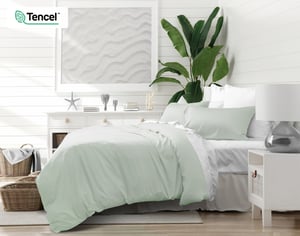 QE Home 350TC BeechBliss TENCEL™ Modal Duvet Cover in Waterfall, Green, King