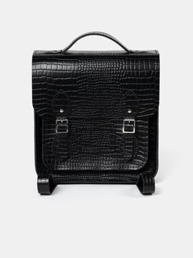 The Small Portrait Backpack - Black Croc