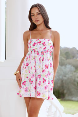 Blooming Wishes Mini Dress Pink