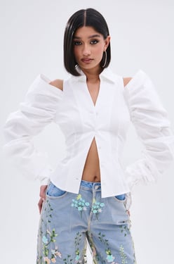 AKIRA Crazy In Love Button Down Blouse | Size Small