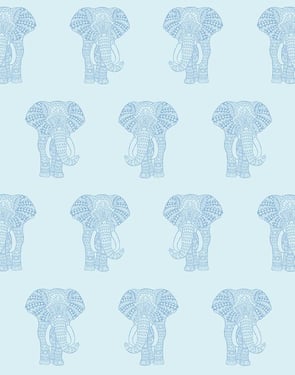 Raja The Elephant' Wallpaper by Wallshoppe - Sky - Traditional / 27 in. x 27 ft.
