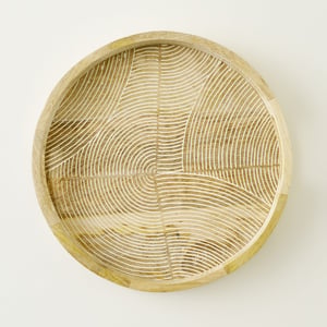Luna Mango Wood Round Decorative Tray