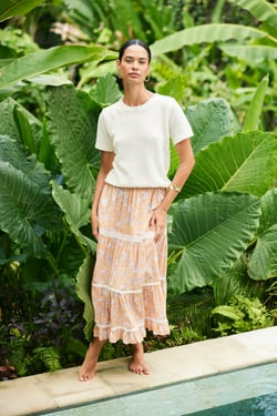 Colette Skirt in Poppy Garden