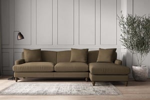 nkuku Deni Right Hand Chaise Sofa | Make To Order | Grand | Brera Linen Chesnut