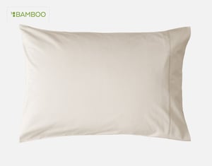 QE Home 310TC Bamboo Cotton Pillowcases in Driftwood (Set of 2), Beige, Standard