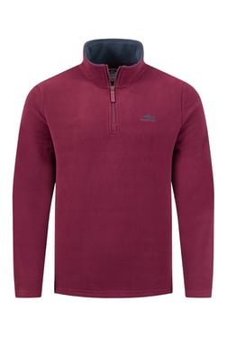 Weird Fish Gene 1/4 Zip Microfleece Antique Cherry Size XL