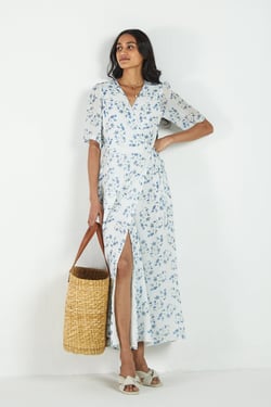 Summer Rains Dress - Visions of Blue / S