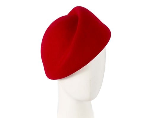 Designers red felt ladies winter hat
