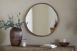 nkuku Mchanga Organic Shape Mirror | Mirrors | One Size | Antique Brass