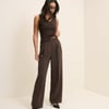 Brown Ribbed V-Neck Vest