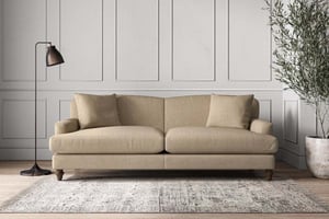 nkuku Deni Sofa | Make To Order | Grand | Brera Linen Pebble