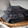 Graphite Grey 100% Cotton Waffle Towels