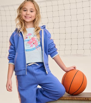 Girls Dazzling Blue Full Zip Raglan Sleeve Hoodie