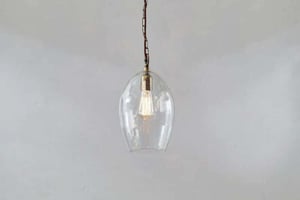 nkuku Otoro Recycled Glass Pendant Oval | Lights | Small Oval | Clear