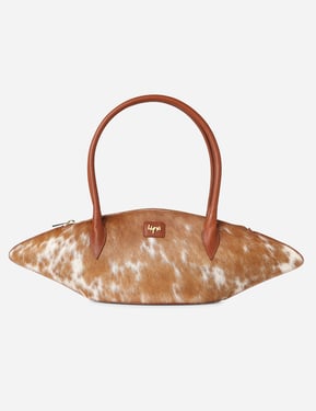 Marquise Shoulder Bag - Natural Tan and White Cowhide