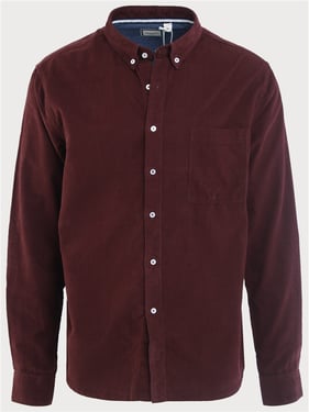 Brave Soul Cord Shirt - Burgundy - XL