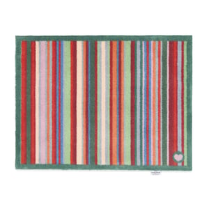 Bright Green Stripe Washable Doormat - 65x85cm