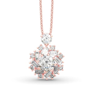 Jeulia Sunshine Round Cut Sterling Silver Necklace