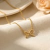 Tiny Small Bow Tie Ribbon Gold Plated Necklace