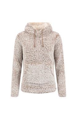 Weird Fish Yara Cosy Fleece Hoodie Mocha Size 20