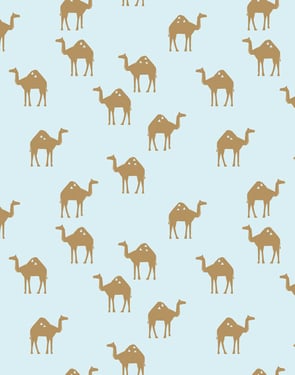 Oasis Camels' Wallpaper by Tea Collection - Pale Blue - Traditional / 27 in. x 27 ft.