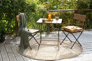 nkuku Rishikesh Reclaimed Wood & Iron Folding Table | Garden | One Size | Distressed Brown