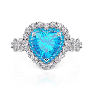 Jeulia Custom Double Halo Heart Infinity Promise Ring with Birthstone