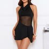 Power Surge Halter Romper Black