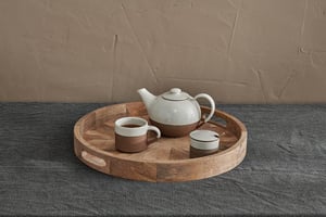 nkuku Pawi Mango Wood Tray Round | Serveware | One Size | Natural