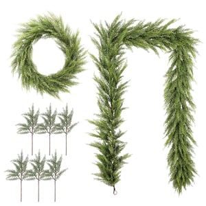 Cedar Wreath, Garland, and Stems