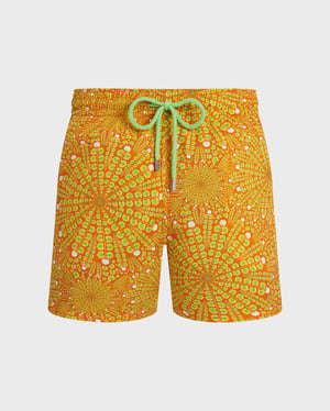 Vilebrequin - Men Stretch Short Swim Shorts Mosaic Urchin - Swimwear - Monrise - Orange - Size 6XL