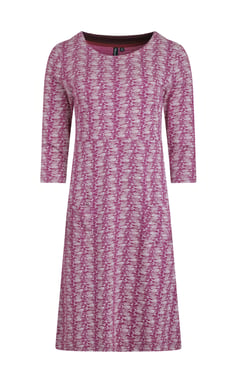 Weird Fish Moondust Organic Cotton Printed Jersey Dress Dark Raspberry Size 18