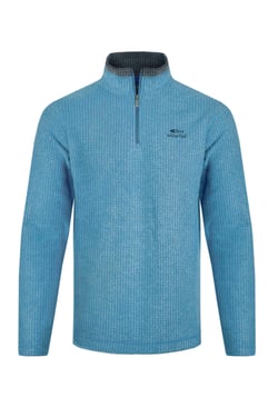 Weird Fish Newark 1/4 Zip Grid Fleece Sky Blue Size S
