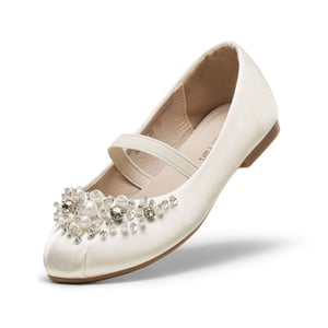 DREAM PAIRS Girl s Mary Jane Pearl Ballerina Flats