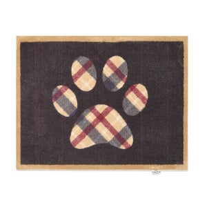 Tartan Paw Navy Washable Doormat - 65x85cm