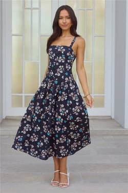 Whimsical Charm Maxi Dress Black