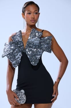 AKIRA Star Of The Show Mini Dress | Black | Size XL