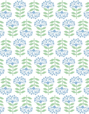 Stylized Papyrus' Wallpaper by Tea Collection - Cornflower - Traditional / 27 in. x 27 ft.