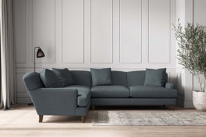 nkuku Deni Left Hand Corner Sofa | Make To Order | Super Grand | Brera Linen Dusk