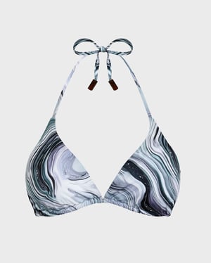 Vilebrequin - Women Triangle Bikini Top Marble - Swimwear - Fleur - White - Size XL