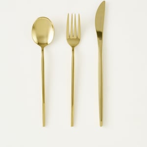 Siena 18-Piece Gold Flatware Set - Desert