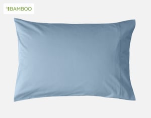 QE Home 310TC Bamboo Cotton Pillowcases in Mistral Blue (Set of 2), King