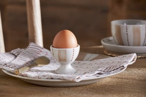 nkuku Patthar Egg Cups Set Of 2 | Kitchen & Dining Accessories | Cream/Clay