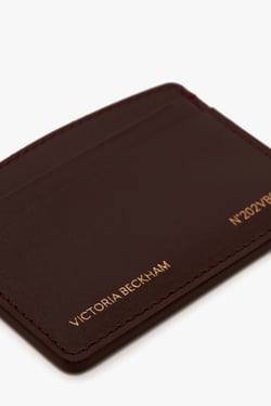 Victoria Beckham Card Holder In Burgundy Leather - ONE SIZE - Womens