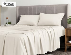 QE Home 350TC BeechBliss TENCEL™ Modal Sheet Set in Cloud, Beige, Double