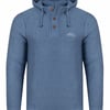 Weird Fish Bakersfield Button Neck Hooded Macaroni Mid Blue Size M