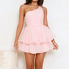 Cheeky Charm One Shoulder Romper Pink